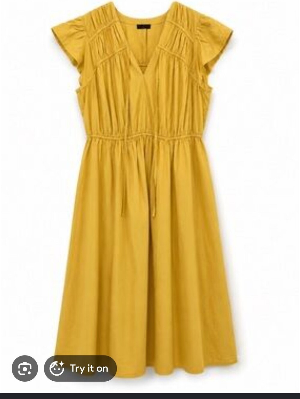 Lane Bryant Cap Flutter-Sleeve Tie-Neck Midi Dress Mustard Yellow Size 24